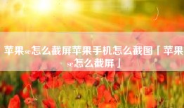 苹果se怎么截屏苹果手机怎么截图「苹果se怎么截屏」