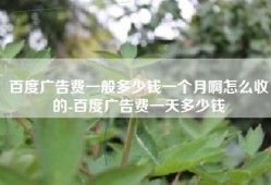 百度广告费一般多少钱一个月啊怎么收的-百度广告费一天多少钱