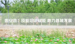 固安县：技能培训赋能 助力县域发展
