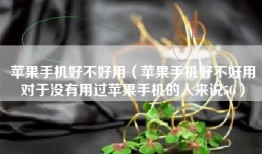 苹果手机好不好用（苹果手机好不好用对于没有用过苹果手机的人来说5G）