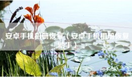 安卓手机相册恢复（安卓手机相册恢复助手）