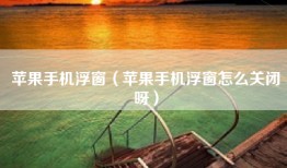 苹果手机浮窗（苹果手机浮窗怎么关闭呀）