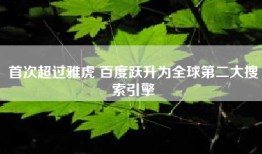 首次超过雅虎 百度跃升为全球第二大搜索引擎