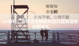 SEO教程：如何优化网站内容以提高搜索引擎排名