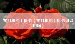 零月租的手机卡（零月租的手机卡可以用吗）